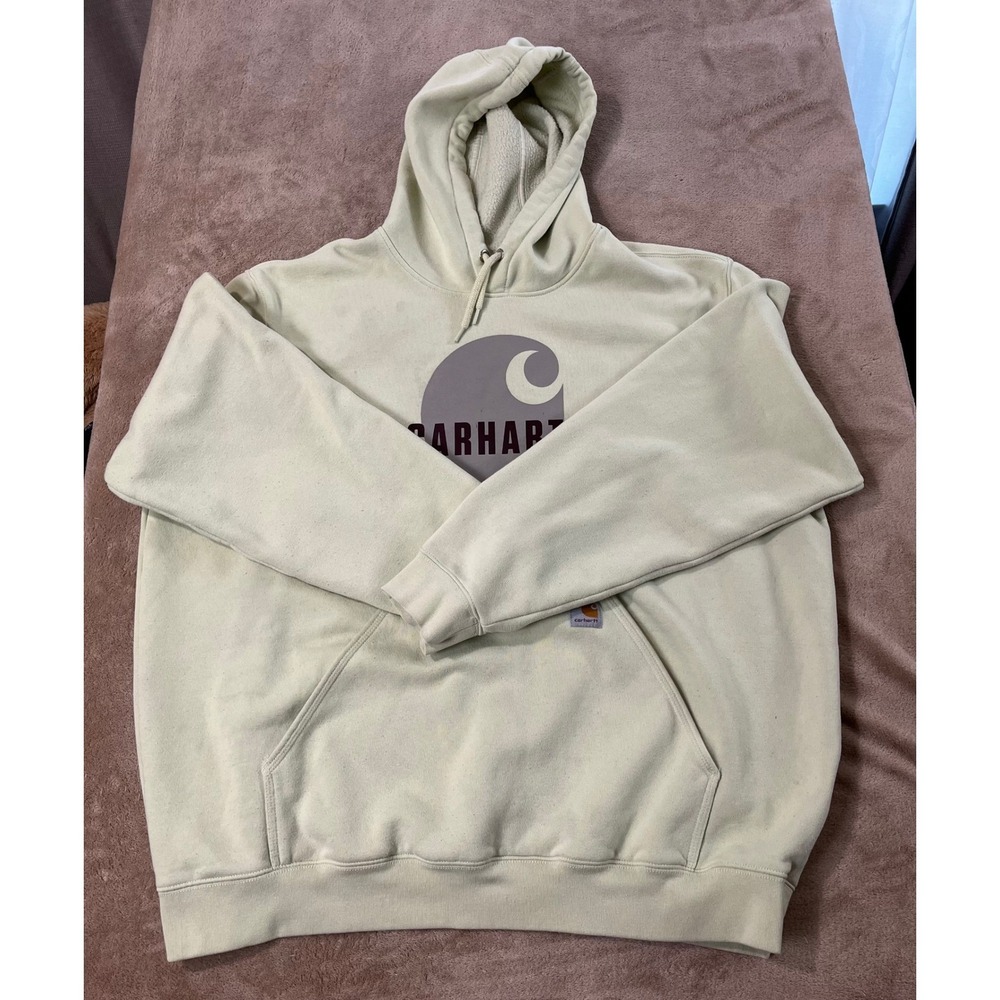 Carthartt  loose Fit Sweatshirt Men's 2XL Light Green Midweight Hoodie L/S GOOD